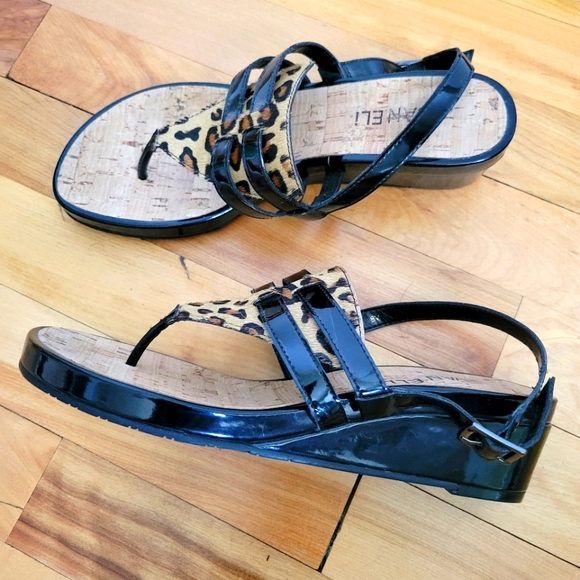 Vaneli animal print cork toe wedge sandals - Picture 4 of 7